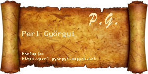 Perl Györgyi névjegykártya